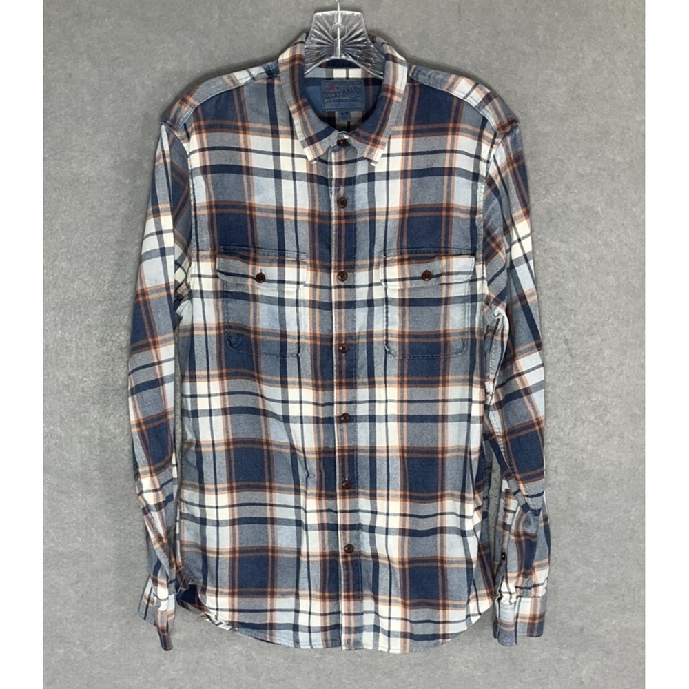 Lucky Brand Mens Sz M Plaid Classic Fit Button Down Pockets‎ Flannel Casual